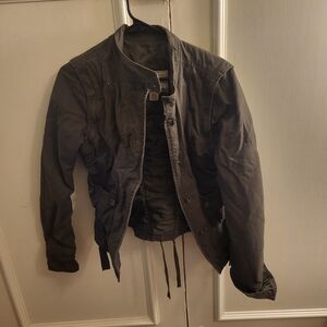 Army Green Corset-back Jacket / Detachable Vest